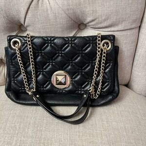 Kate Spade Black Quilted Shoulder Bag with Gold Chain